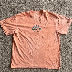 Life is good Get Out mountain tee in orange size xl